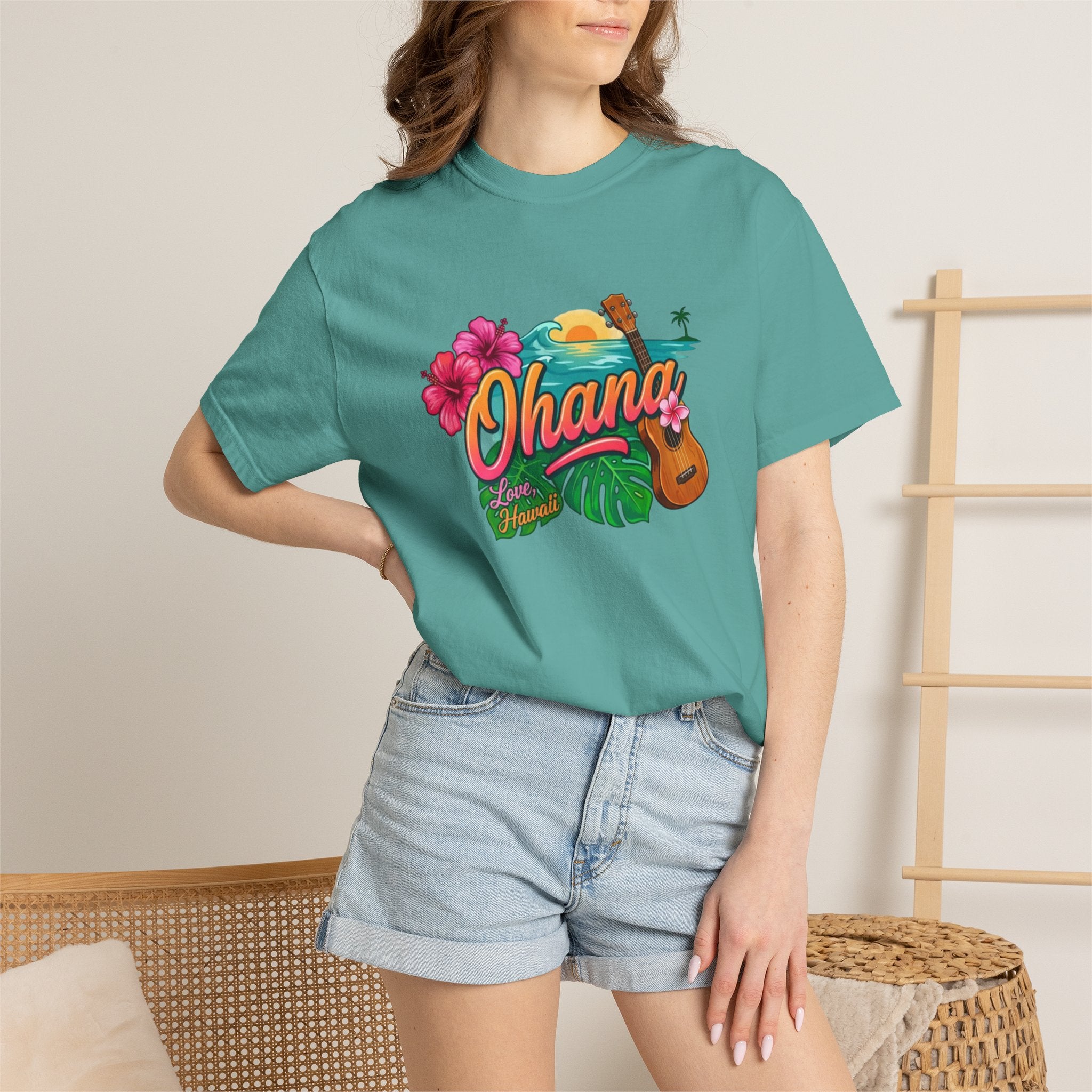 Ohana Tropical Sunset Tee-Love, Hawaii Collection