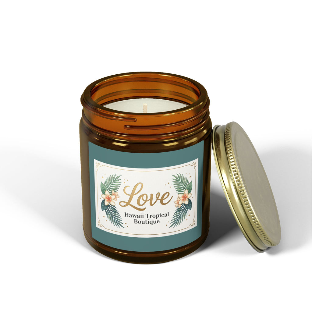 Coconut Apricot Scented Candle — Tropical Boutique Soy Jar (4oz or 9oz)-Love, Hawaii Home Collection