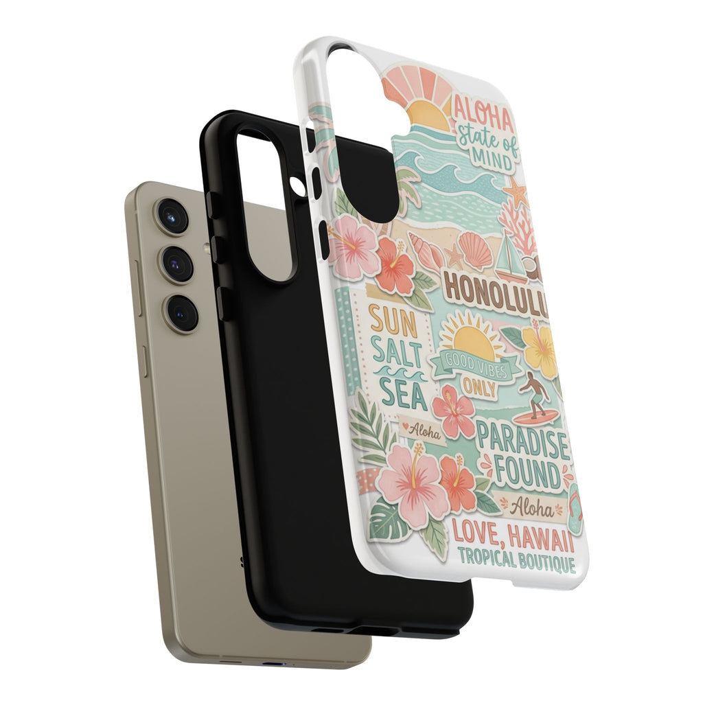 Hawaii Beach Collage Phone Case | Tropical Honolulu Floral Paradise