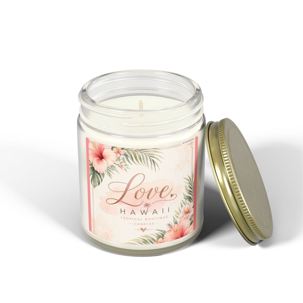 Coconut Apricot Scented Candle — Tropical Boutique Soy Jar (4oz or 9oz)-Love, Hawaii Home Collection