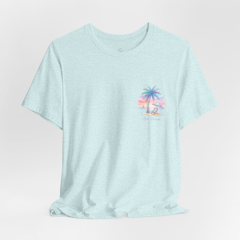 T-Shirt — Lanikai Hawaii Pastel Beach Palm Graphic Tee