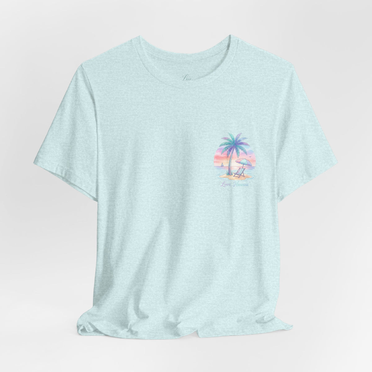 T-Shirt — Lanikai Hawaii Pastel Beach Palm Graphic Tee