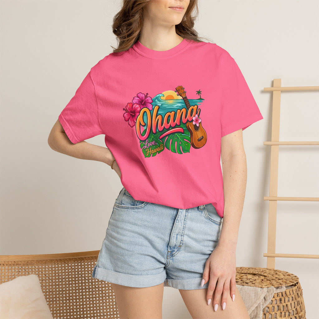 Ohana Tropical Sunset Tee-Love, Hawaii Collection