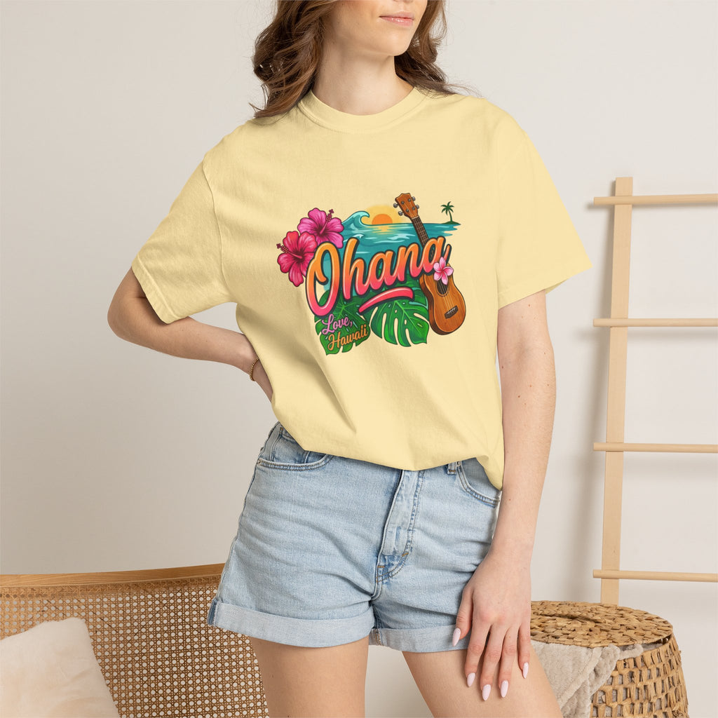 Ohana Tropical Sunset Tee-Love, Hawaii Collection