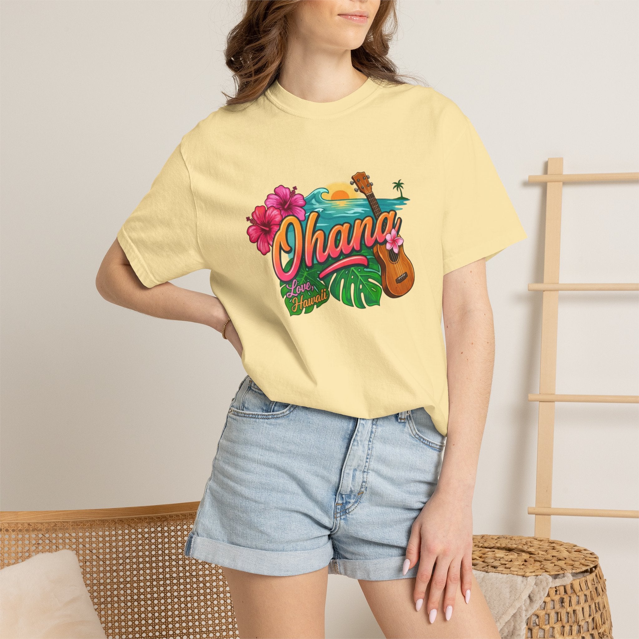 Ohana Tropical Sunset Tee-Love, Hawaii Collection