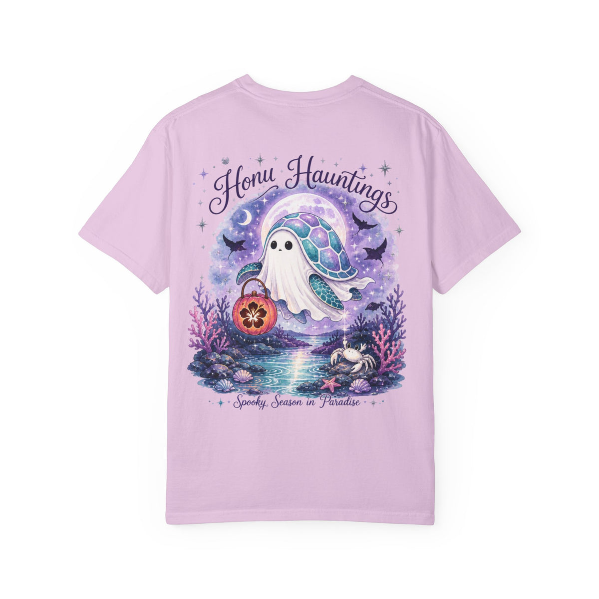 Honu Hauntings Halloween Shirt -Cute Ghost Turtle- Love Hawaii Spooky Season Tee -Tropical Halloween Graphic Tee