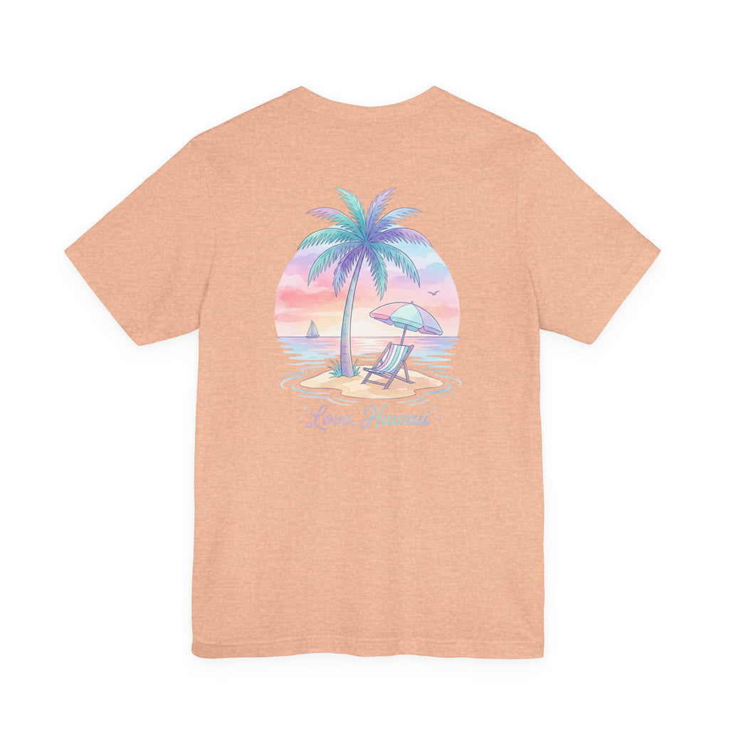 T-Shirt — Lanikai Hawaii Pastel Beach Palm Graphic Tee