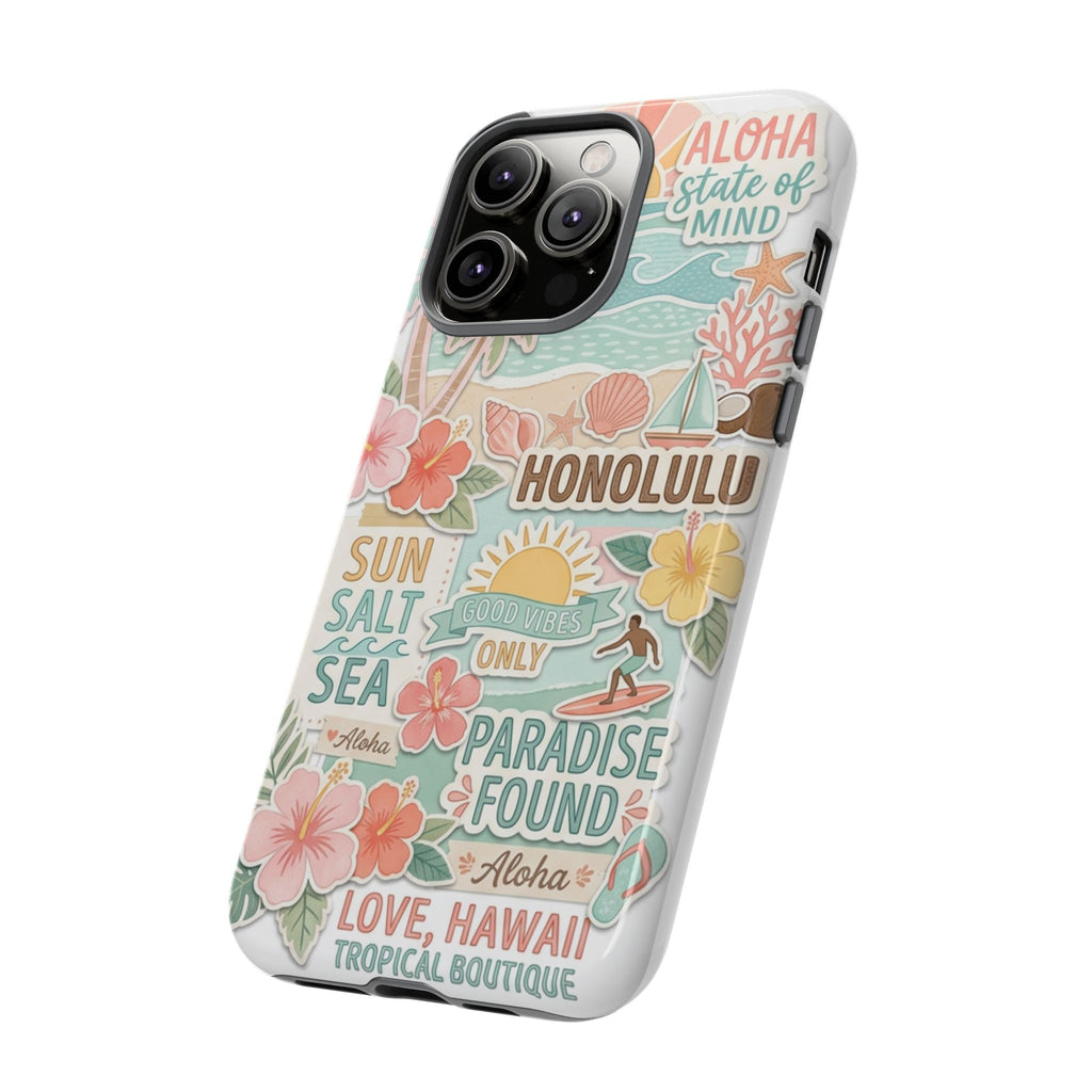 Hawaii Beach Collage Phone Case | Tropical Honolulu Floral Paradise