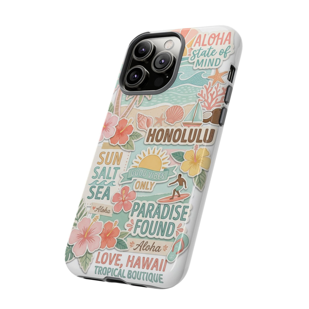 Hawaii Beach Collage Phone Case | Tropical Honolulu Floral Paradise