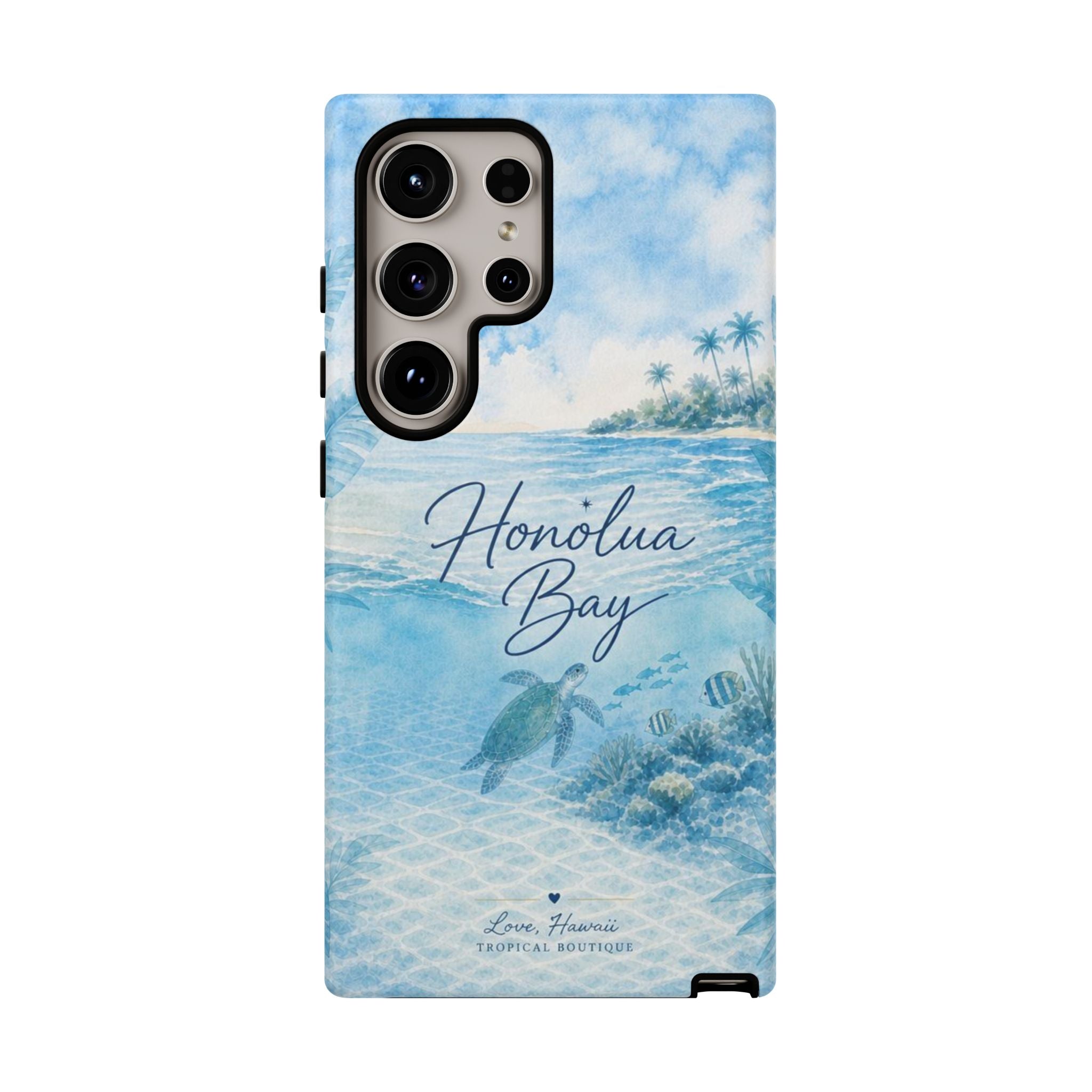 Honolua Bay Hawaii Tough Case | Sea Turtle Ocean Art | Tropical Watercolor Phone Cover