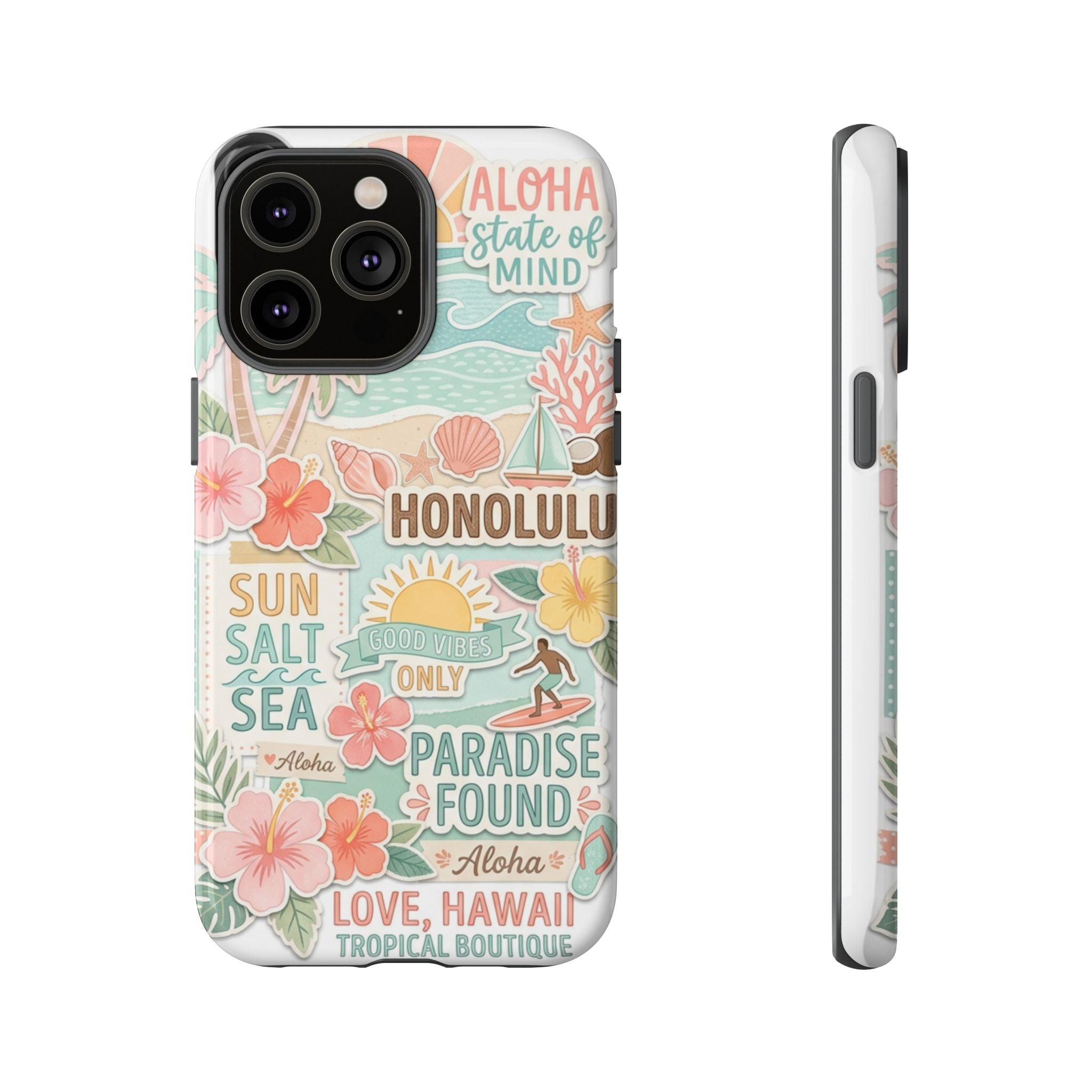 Hawaii Beach Collage Phone Case | Tropical Honolulu Floral Paradise