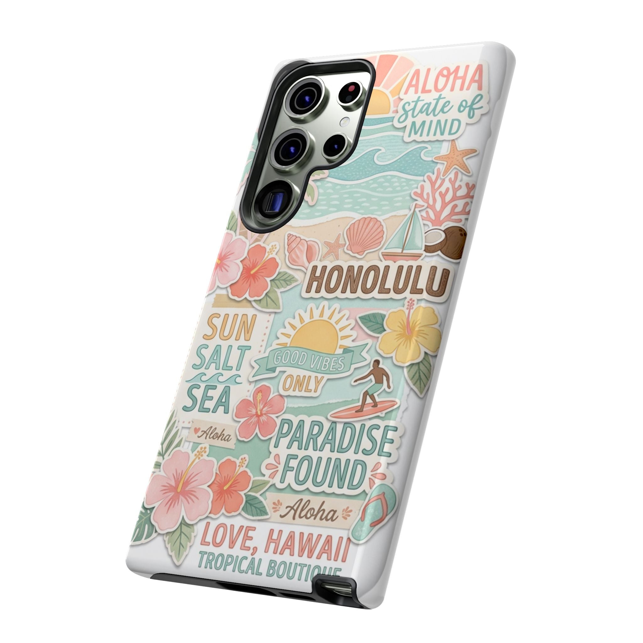 Hawaii Beach Collage Phone Case | Tropical Honolulu Floral Paradise