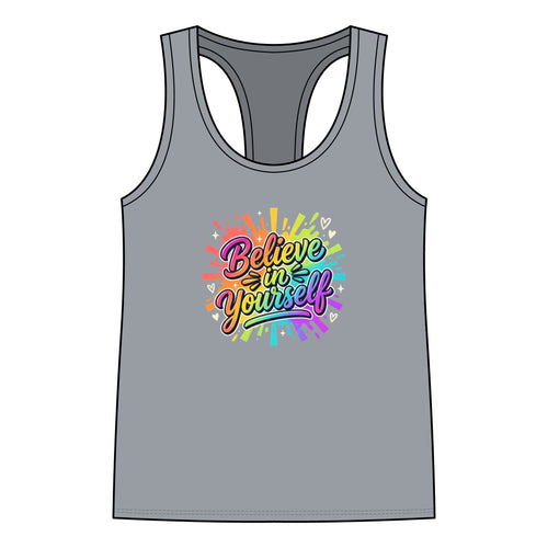 Believe in Yourself Rainbow Script Tank