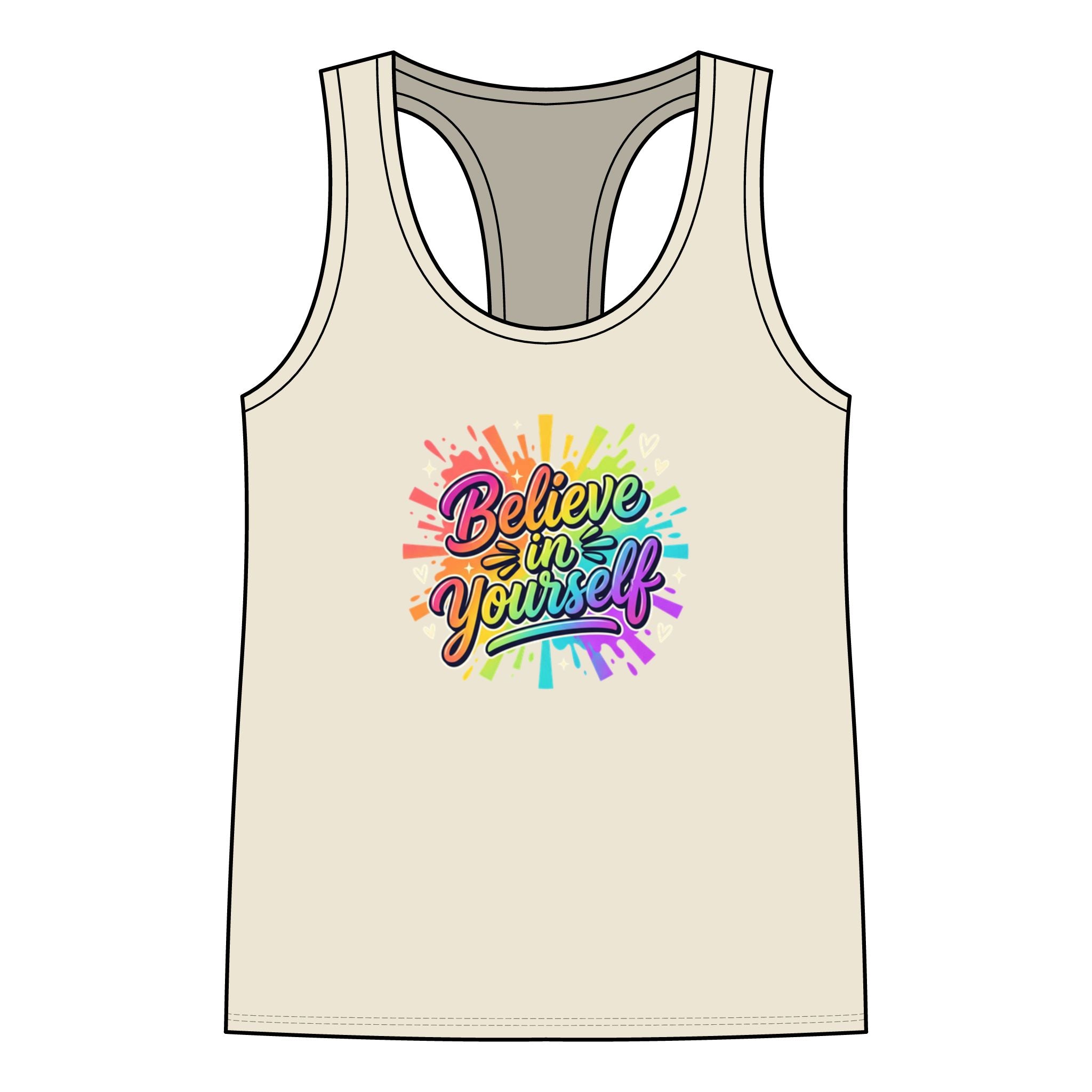 Believe in Yourself Rainbow Script Tank