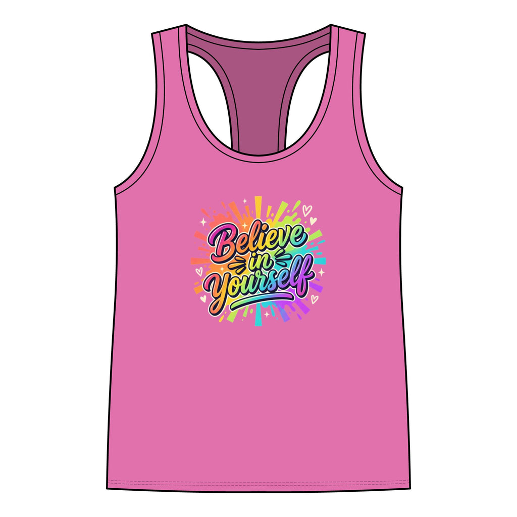 Believe in Yourself Rainbow Script Tank