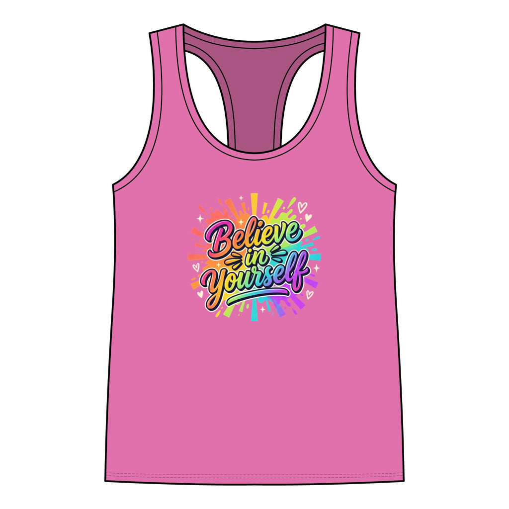 Believe in Yourself Rainbow Script Tank