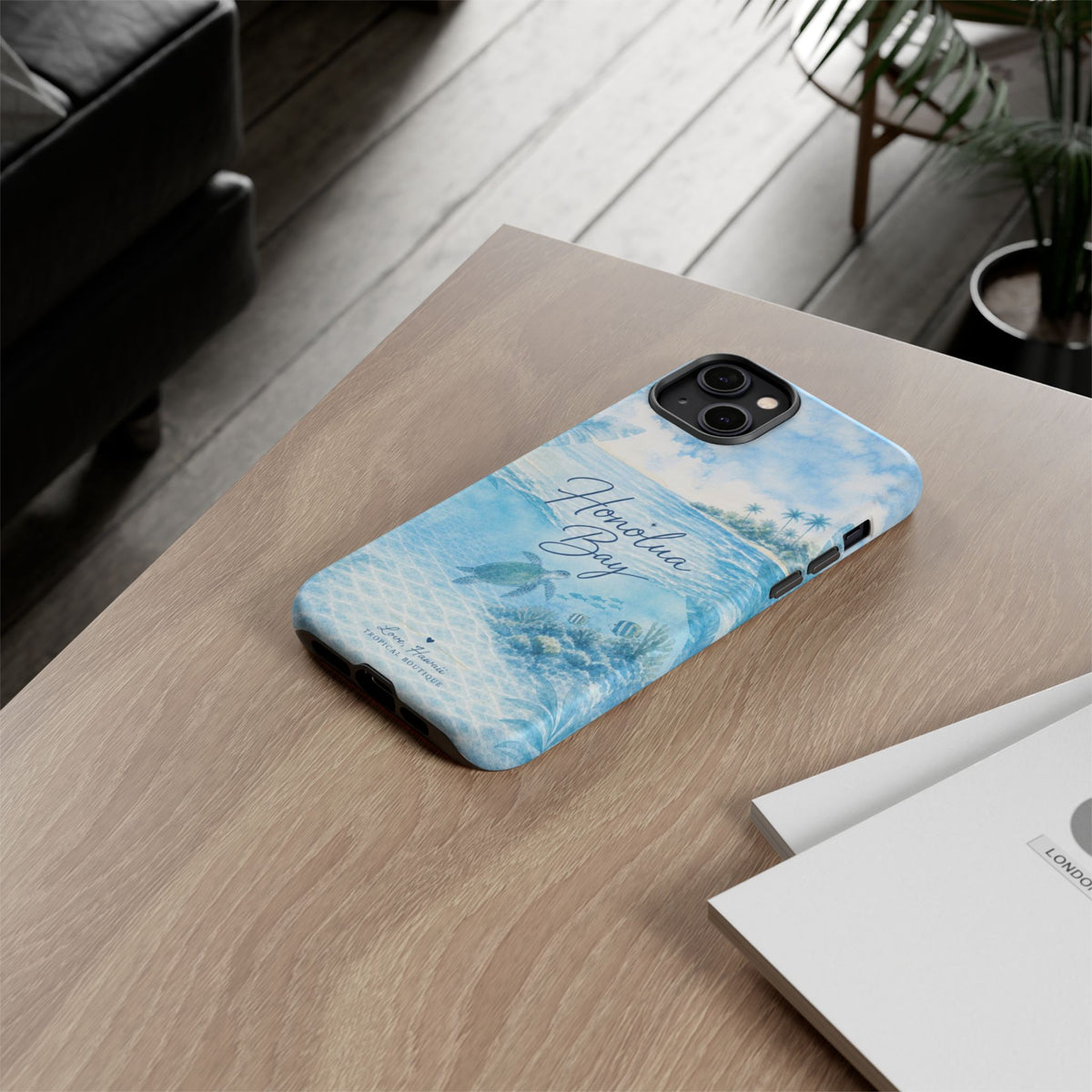 Honolua Bay Hawaii Tough Case | Sea Turtle Ocean Art | Tropical Watercolor Phone Cover