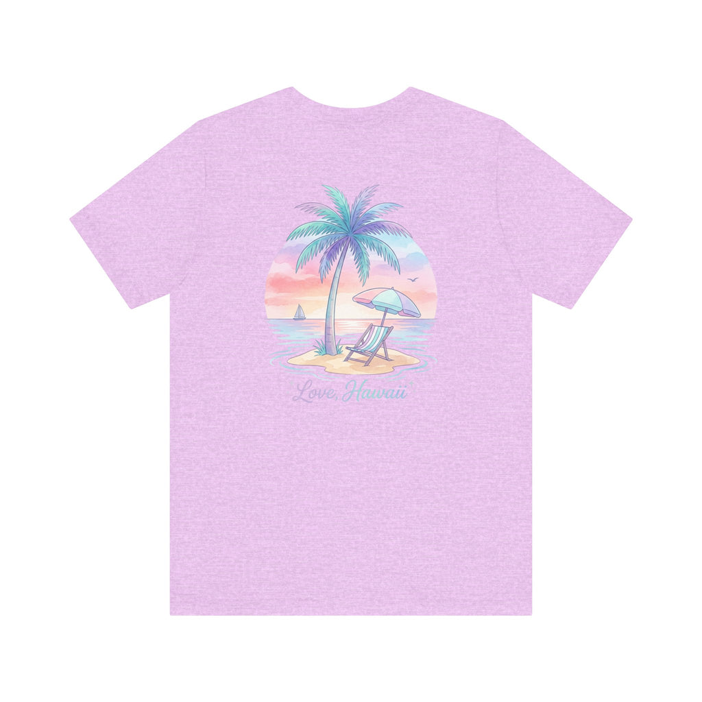 T-Shirt — Lanikai Hawaii Pastel Beach Palm Graphic Tee