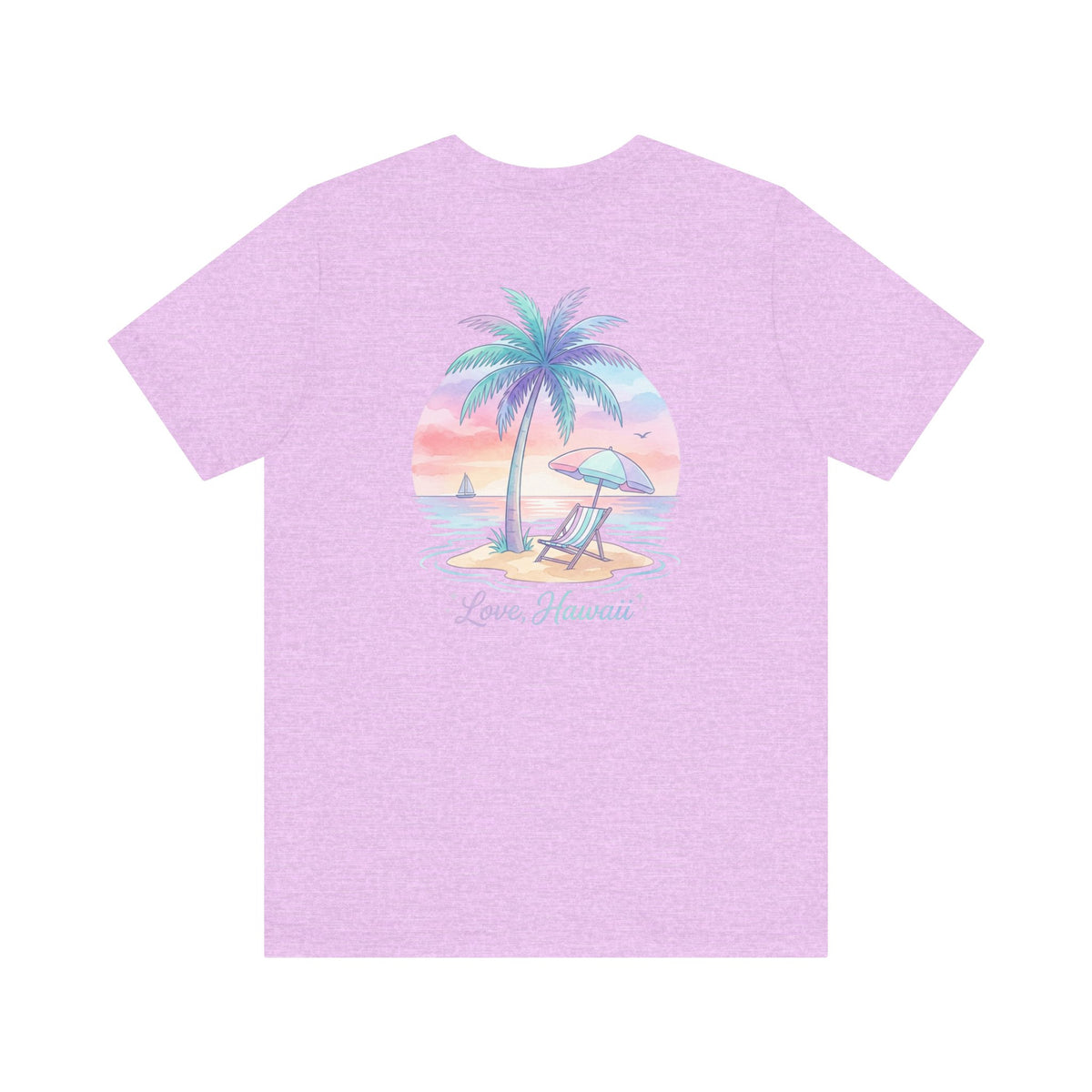 T-Shirt — Lanikai Hawaii Pastel Beach Palm Graphic Tee