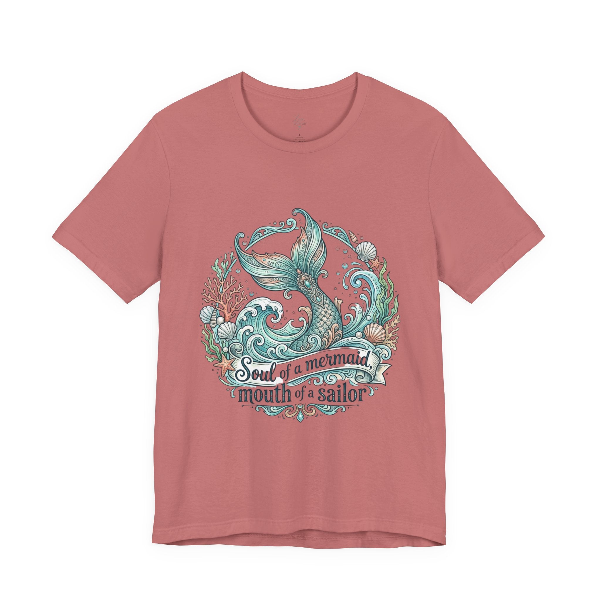 Soul of a Mermaid Mouth of a Sailor Tee | Mermaid Tail Nautical Tee