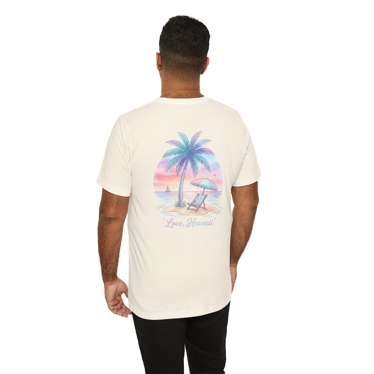 T-Shirt — Lanikai Hawaii Pastel Beach Palm Graphic Tee