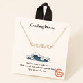 Crashing Waves Pendant Necklace: Silver