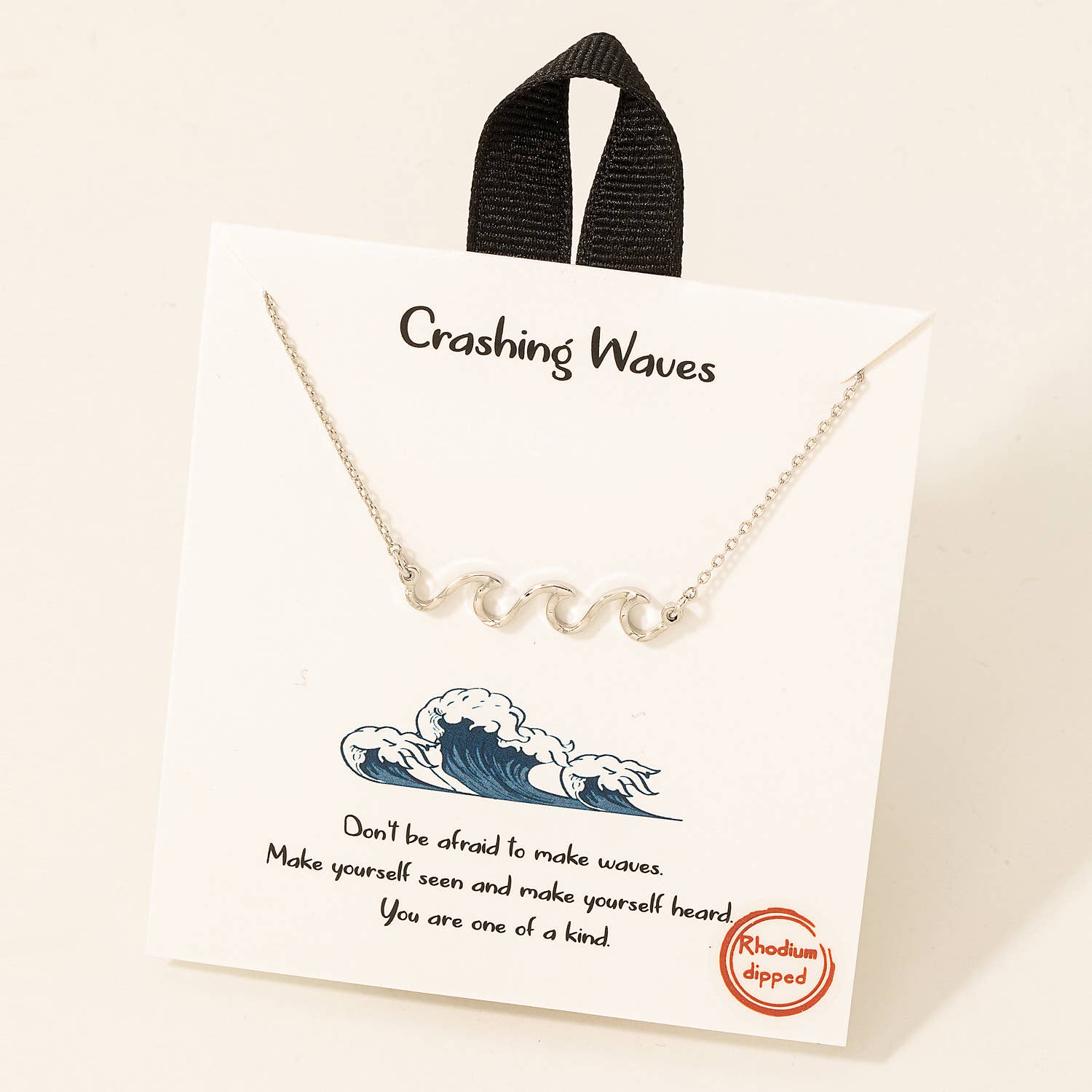 Crashing Waves Pendant Necklace: Gold