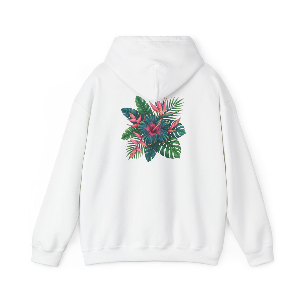 Wahine Tropical Floral Design Hoodie | Hawaiian Hibiscus Palm Leaves