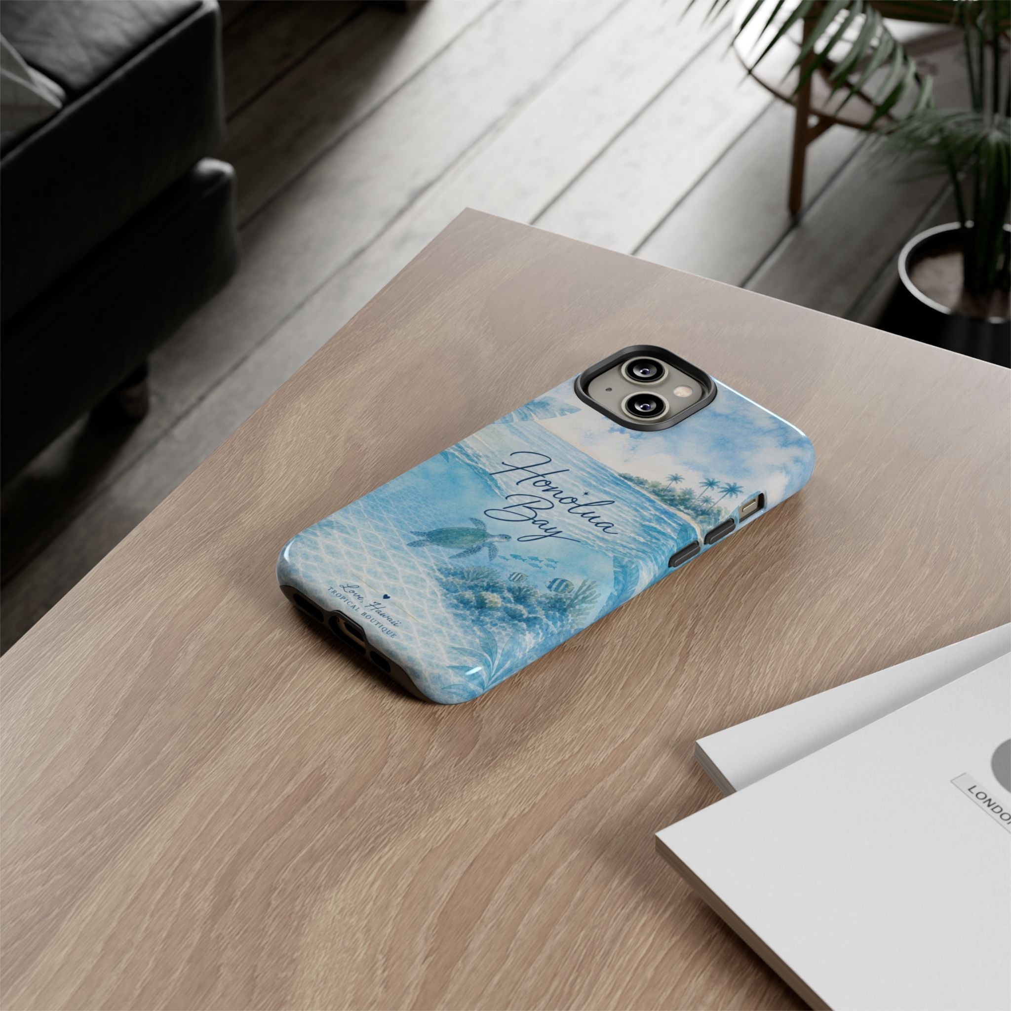 Honolua Bay Hawaii Tough Case | Sea Turtle Ocean Art | Tropical Watercolor Phone Cover