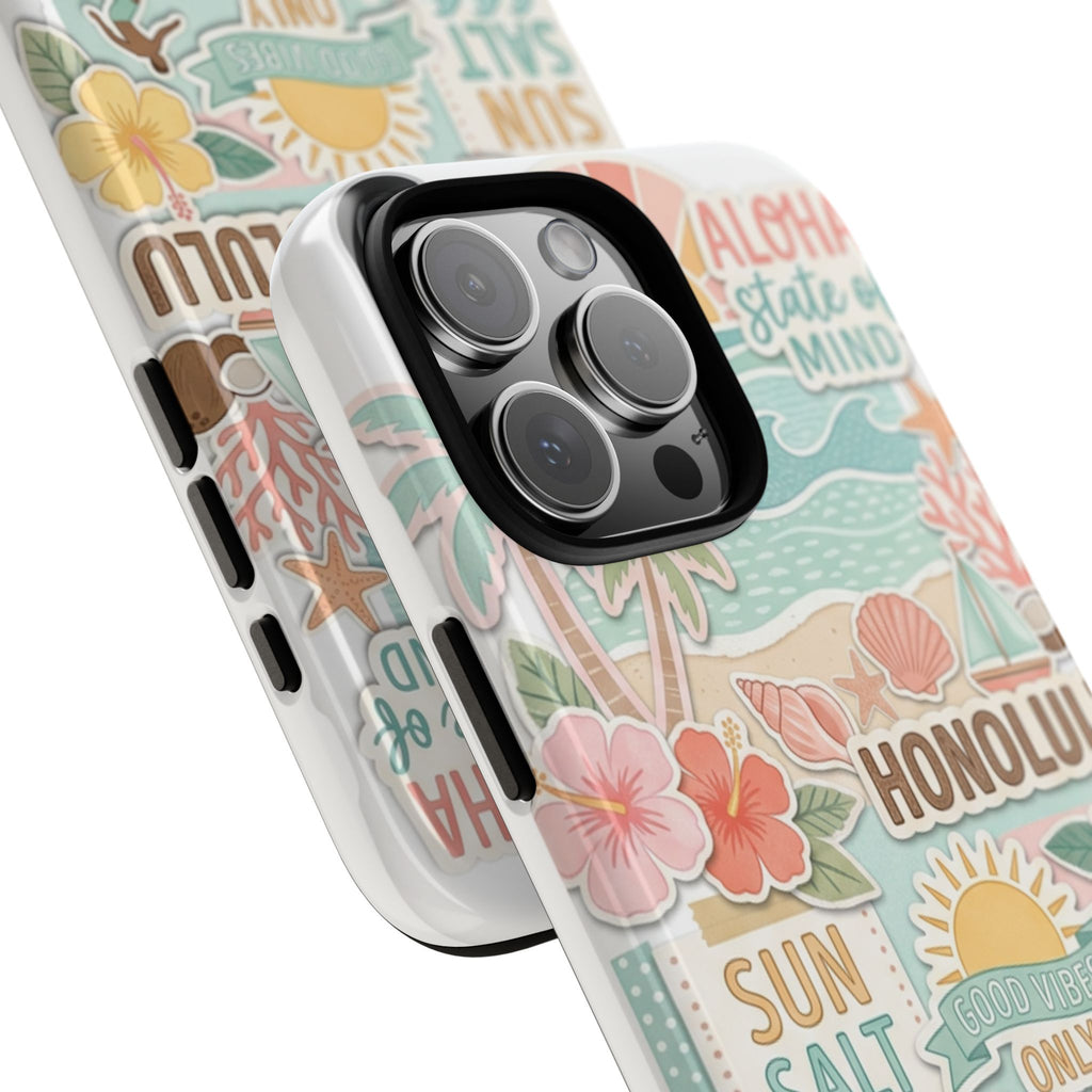 Hawaii Beach Collage Phone Case | Tropical Honolulu Floral Paradise