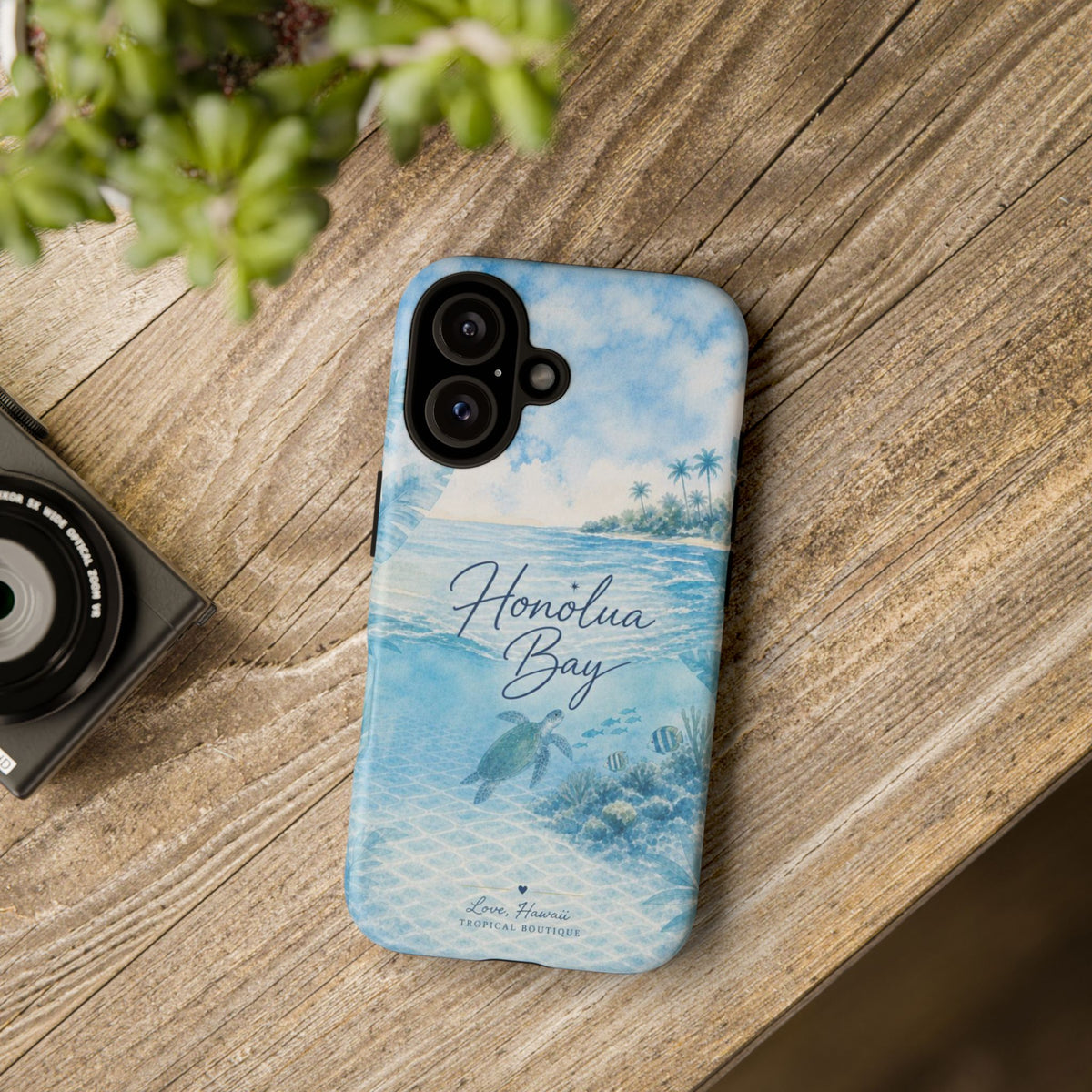 Honolua Bay Hawaii Tough Case | Sea Turtle Ocean Art | Tropical Watercolor Phone Cover