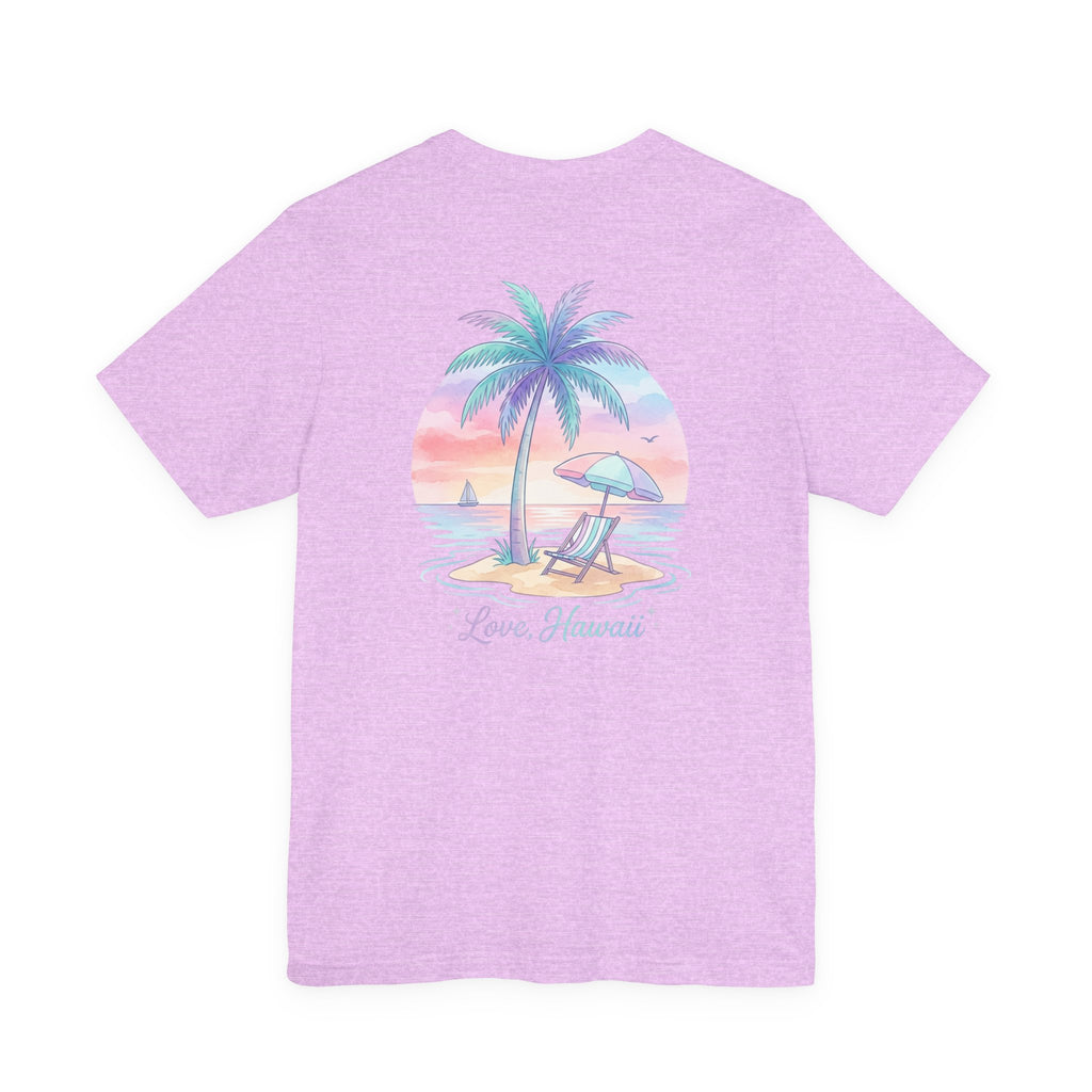 T-Shirt — Lanikai Hawaii Pastel Beach Palm Graphic Tee