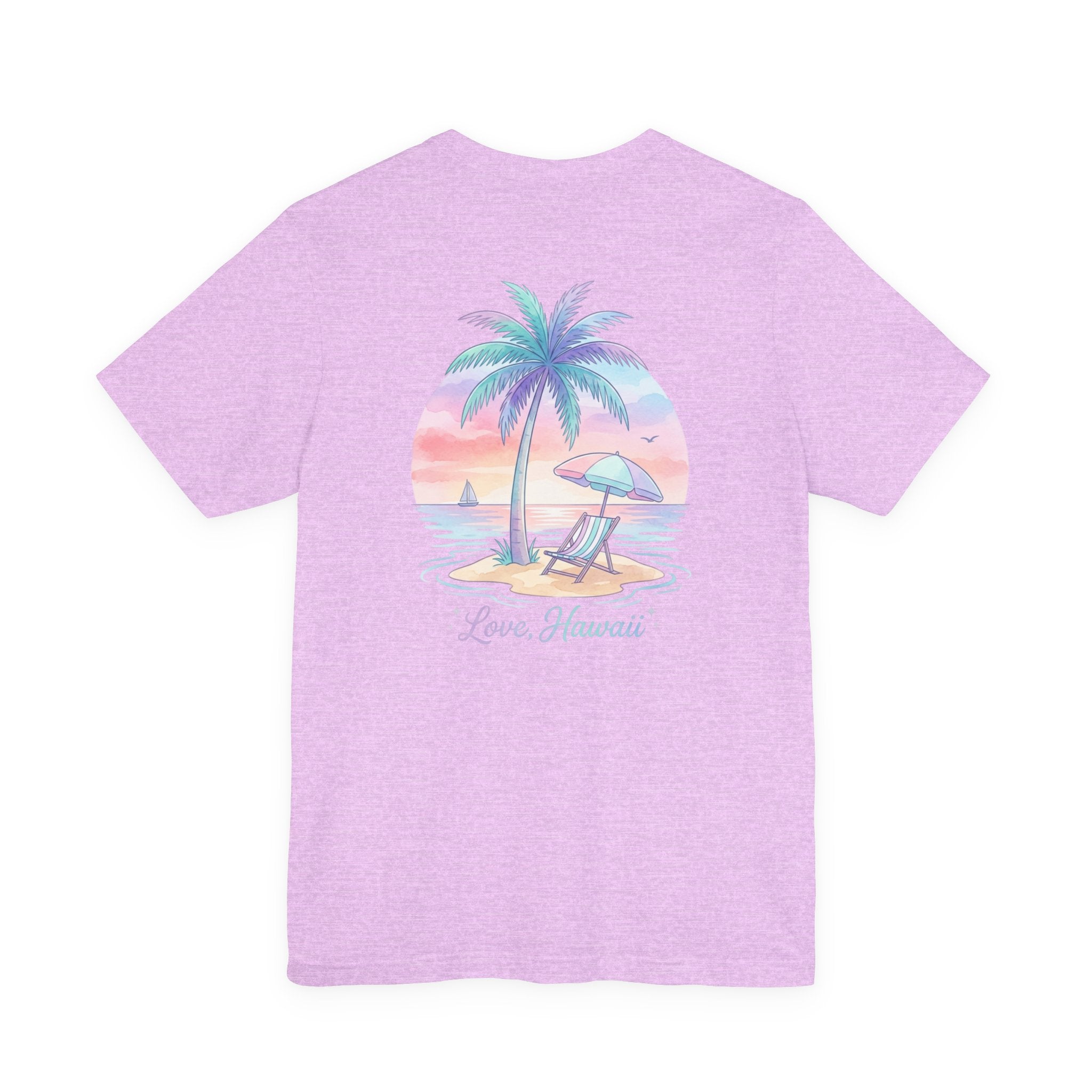 T-Shirt — Lanikai Hawaii Pastel Beach Palm Graphic Tee
