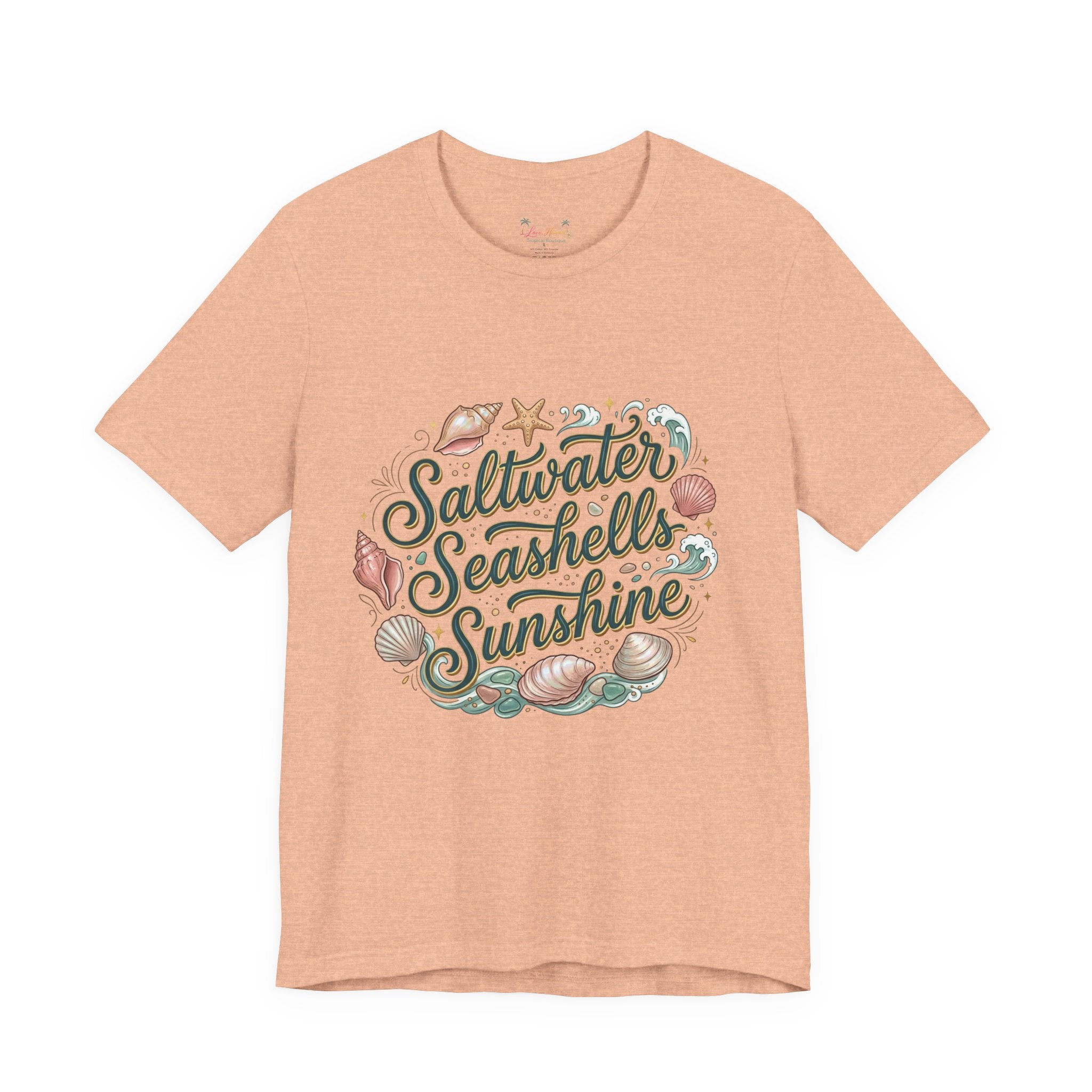 Saltwater Seashells Sunshine T-Shirt — Beachy Coastal Graphic Tee