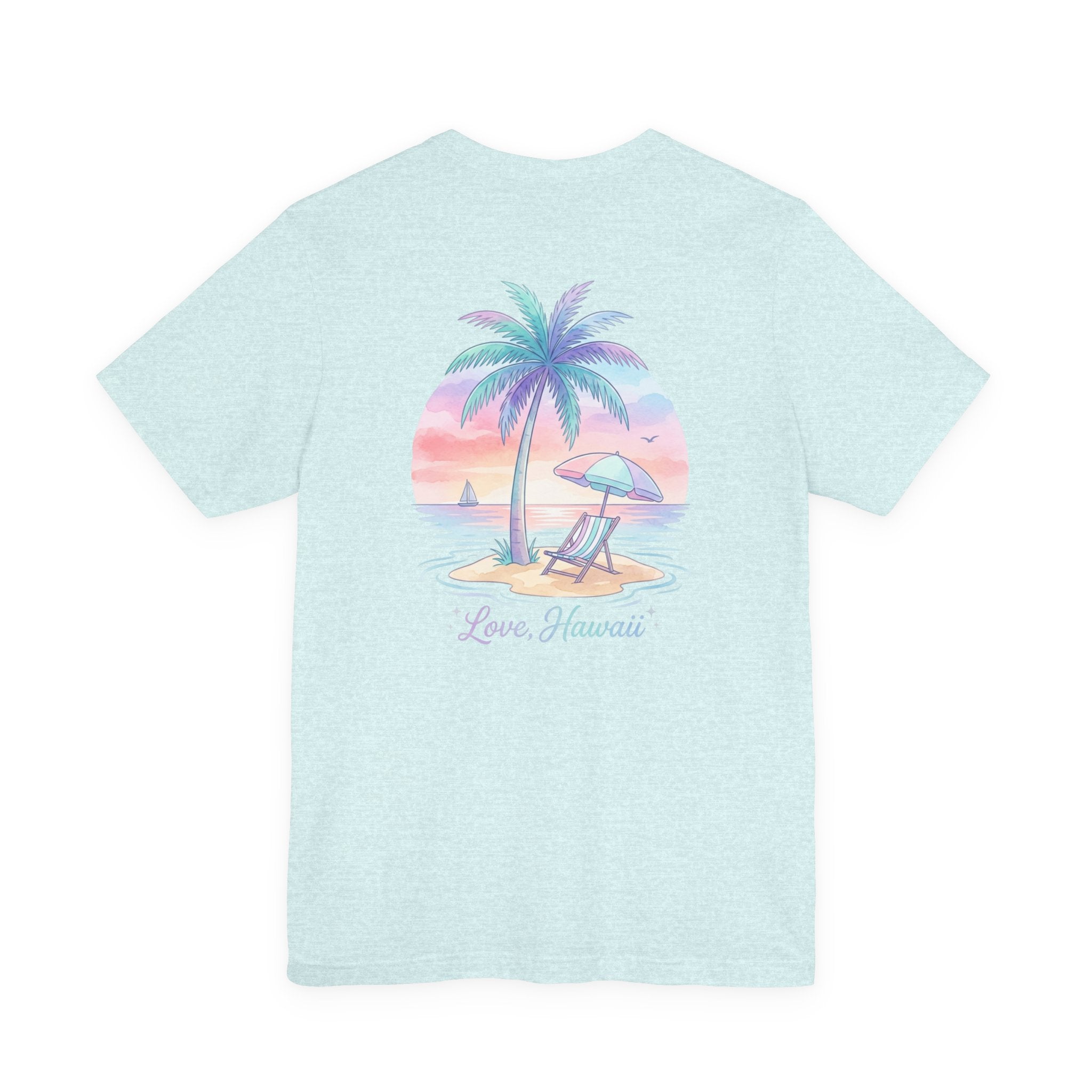 T-Shirt — Lanikai Hawaii Pastel Beach Palm Graphic Tee