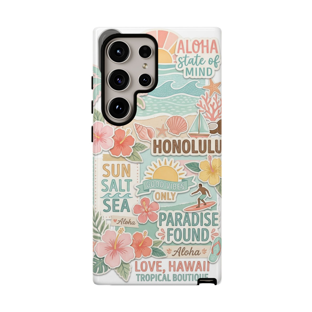 Hawaii Beach Collage Phone Case | Tropical Honolulu Floral Paradise