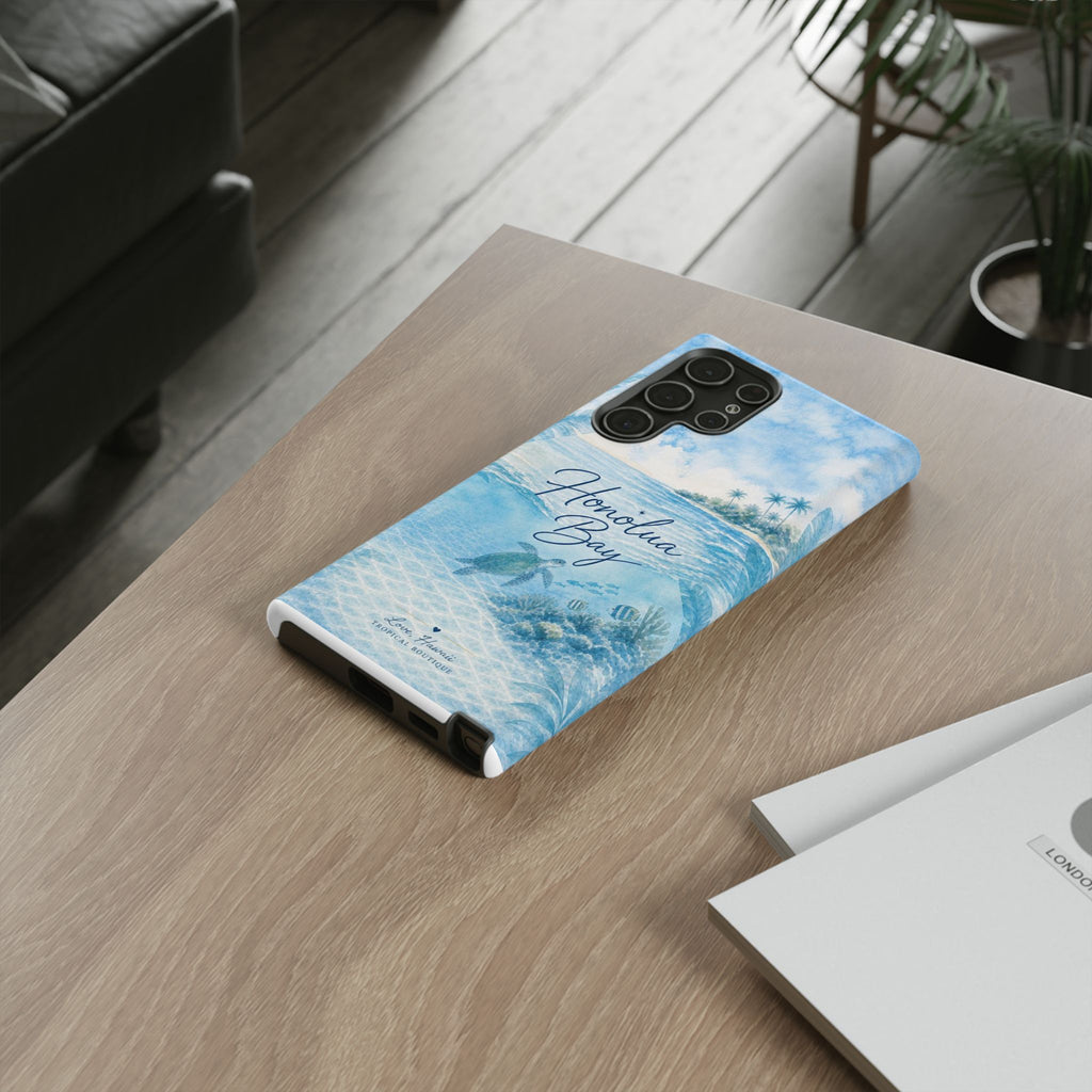 Honolua Bay Hawaii Tough Case | Sea Turtle Ocean Art | Tropical Watercolor Phone Cover