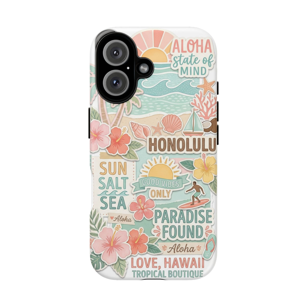 Hawaii Beach Collage Phone Case | Tropical Honolulu Floral Paradise
