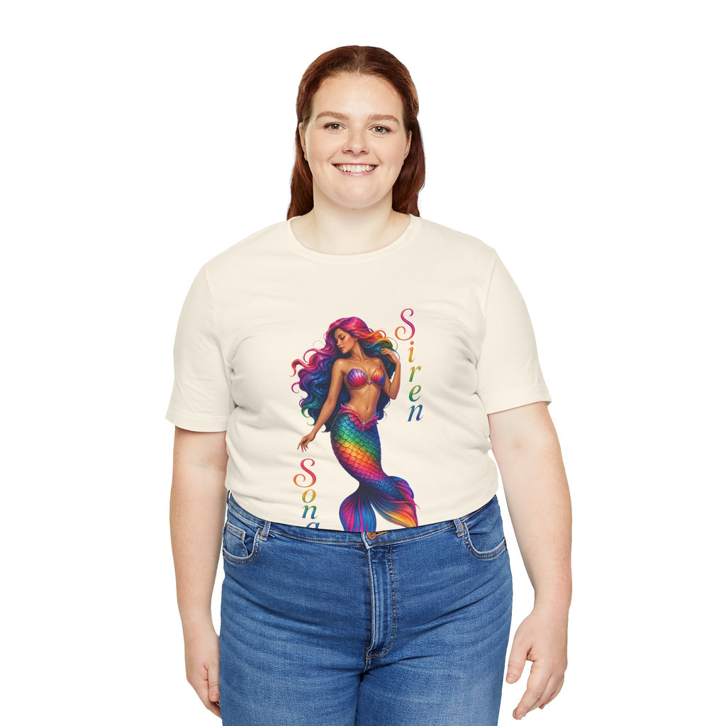 Rainbow Mermaid Siren Song Tee | Colorful Mermaid Illustration T-Shirt