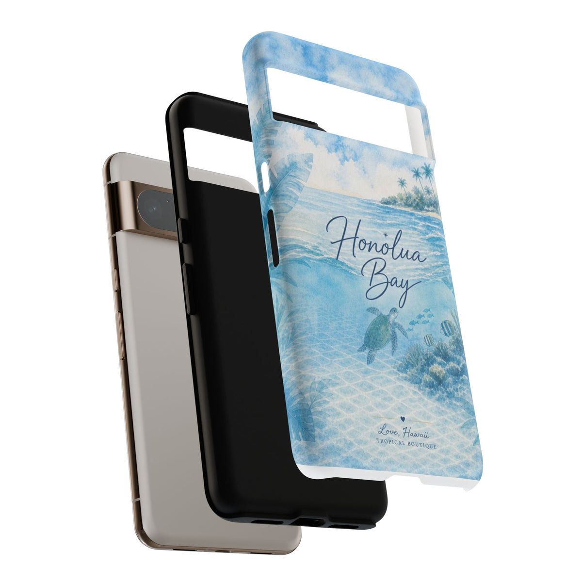 Honolua Bay Hawaii Tough Case | Sea Turtle Ocean Art | Tropical Watercolor Phone Cover