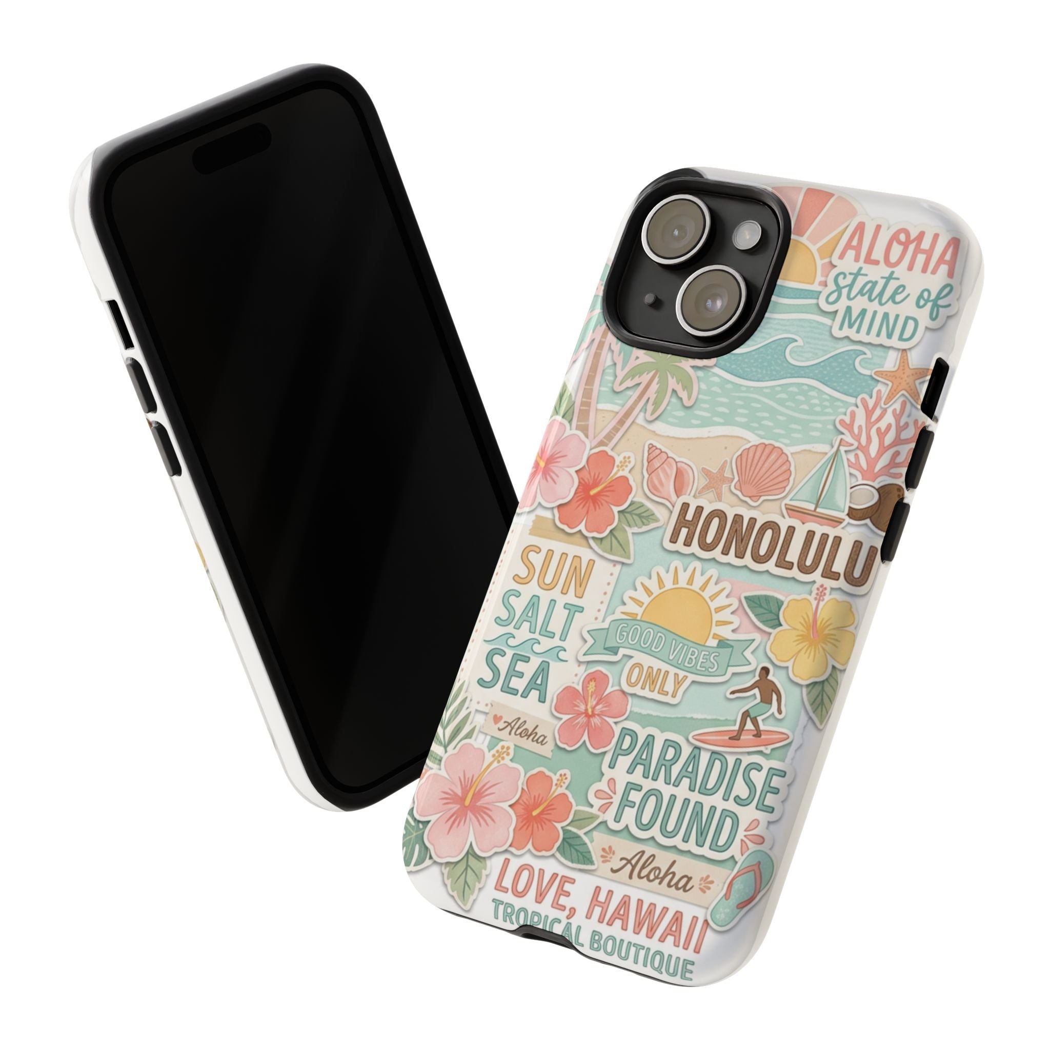 Hawaii Beach Collage Phone Case | Tropical Honolulu Floral Paradise