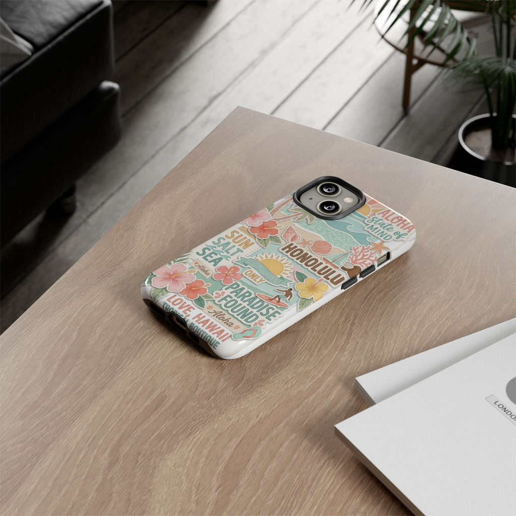 Hawaii Beach Collage Phone Case | Tropical Honolulu Floral Paradise