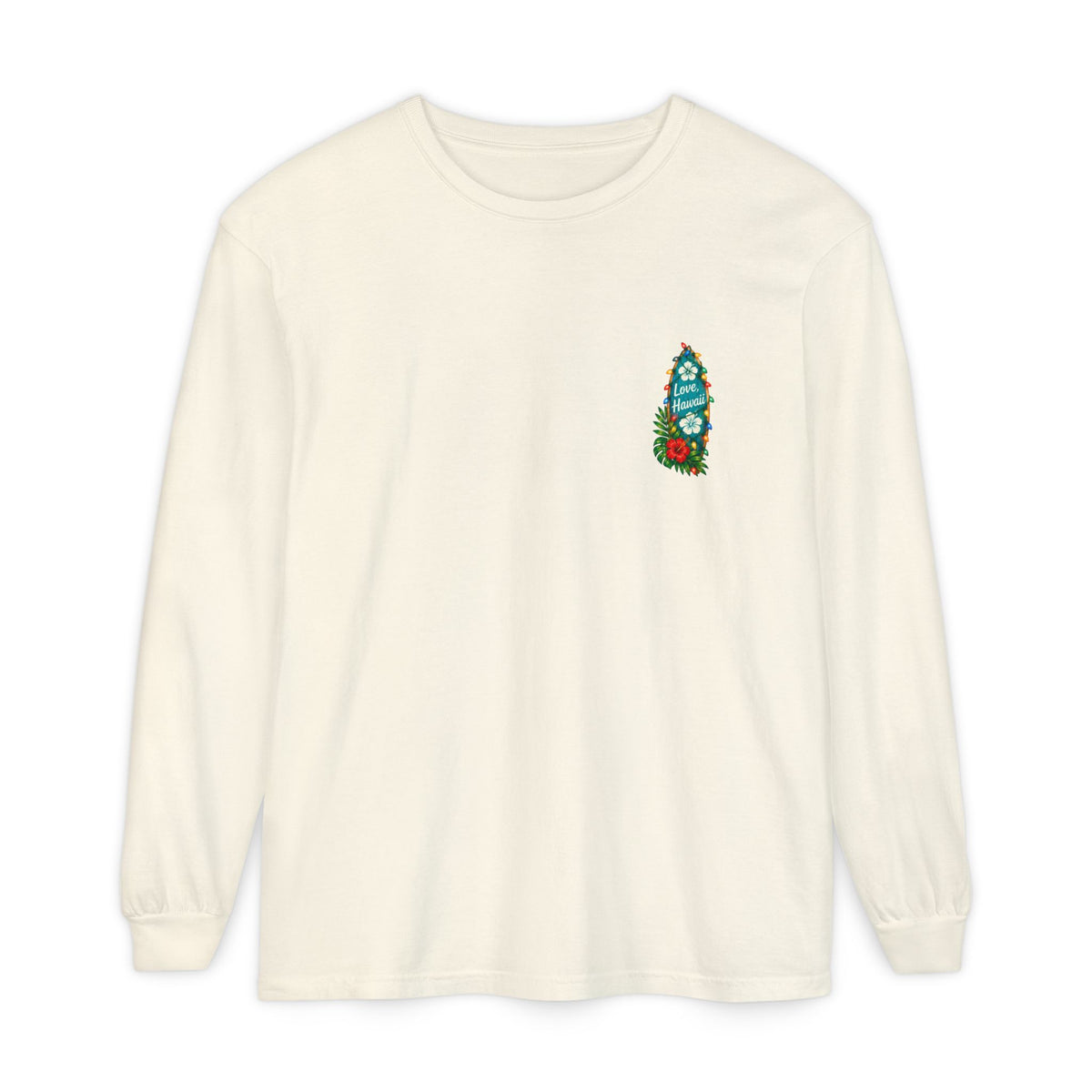 Mele Kalikimaka Long Sleeve Shirt | Hawaiian Christmas Shirt | Tropical Holiday Tee | Comfort Colors Christmas Beach Shirt | Love Hawaii