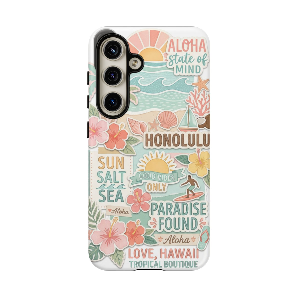 Hawaii Beach Collage Phone Case | Tropical Honolulu Floral Paradise