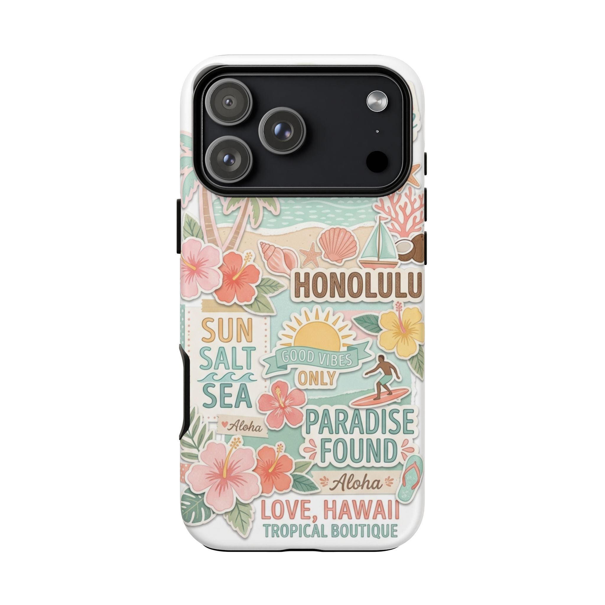 Hawaii Beach Collage Phone Case | Tropical Honolulu Floral Paradise