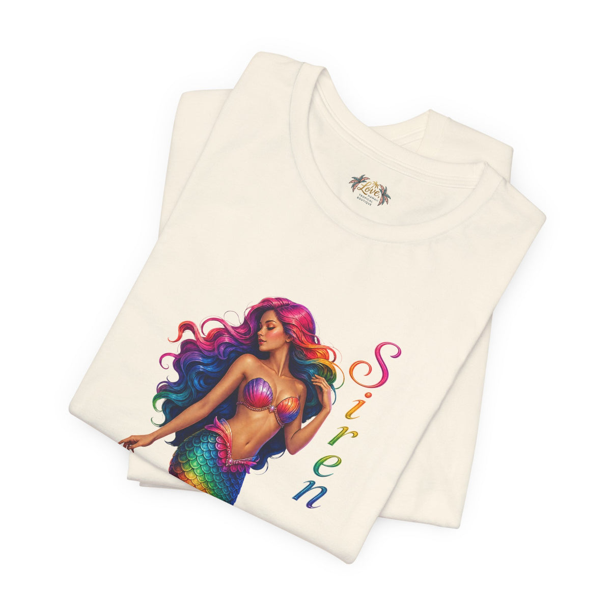 Rainbow Mermaid Siren Song Tee | Colorful Mermaid Illustration T-Shirt