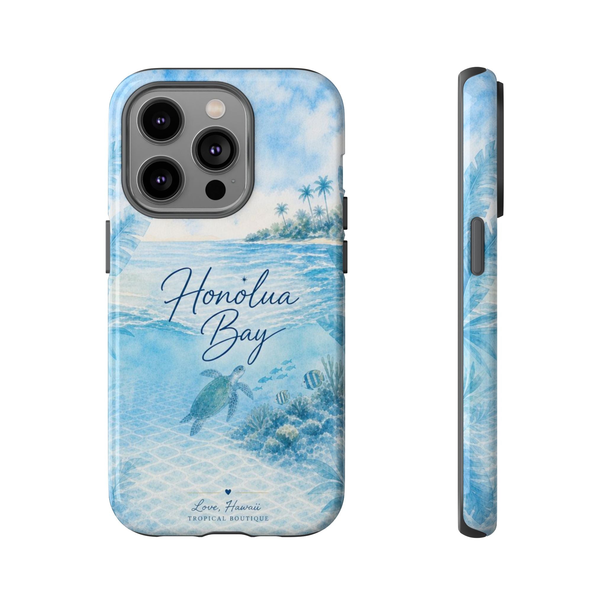 Honolua Bay Hawaii Tough Case | Sea Turtle Ocean Art | Tropical Watercolor Phone Cover