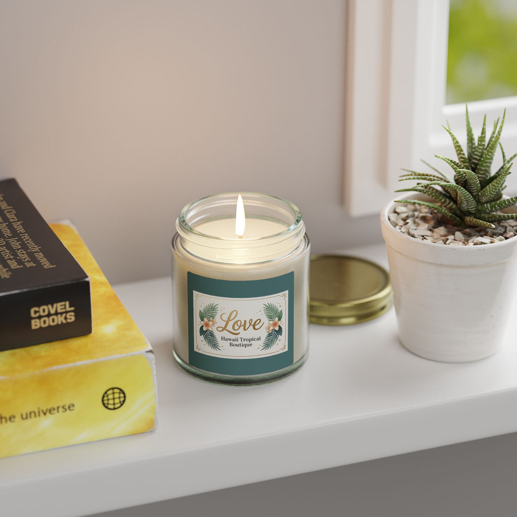 Coconut Apricot Scented Candle — Tropical Boutique Soy Jar (4oz or 9oz)-Love, Hawaii Home Collection