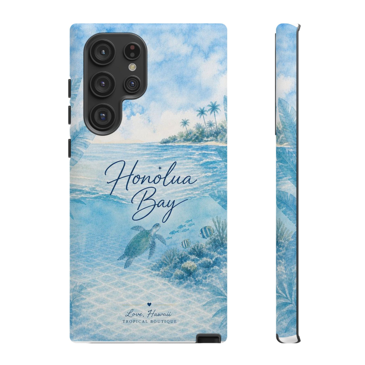 Honolua Bay Hawaii Tough Case | Sea Turtle Ocean Art | Tropical Watercolor Phone Cover