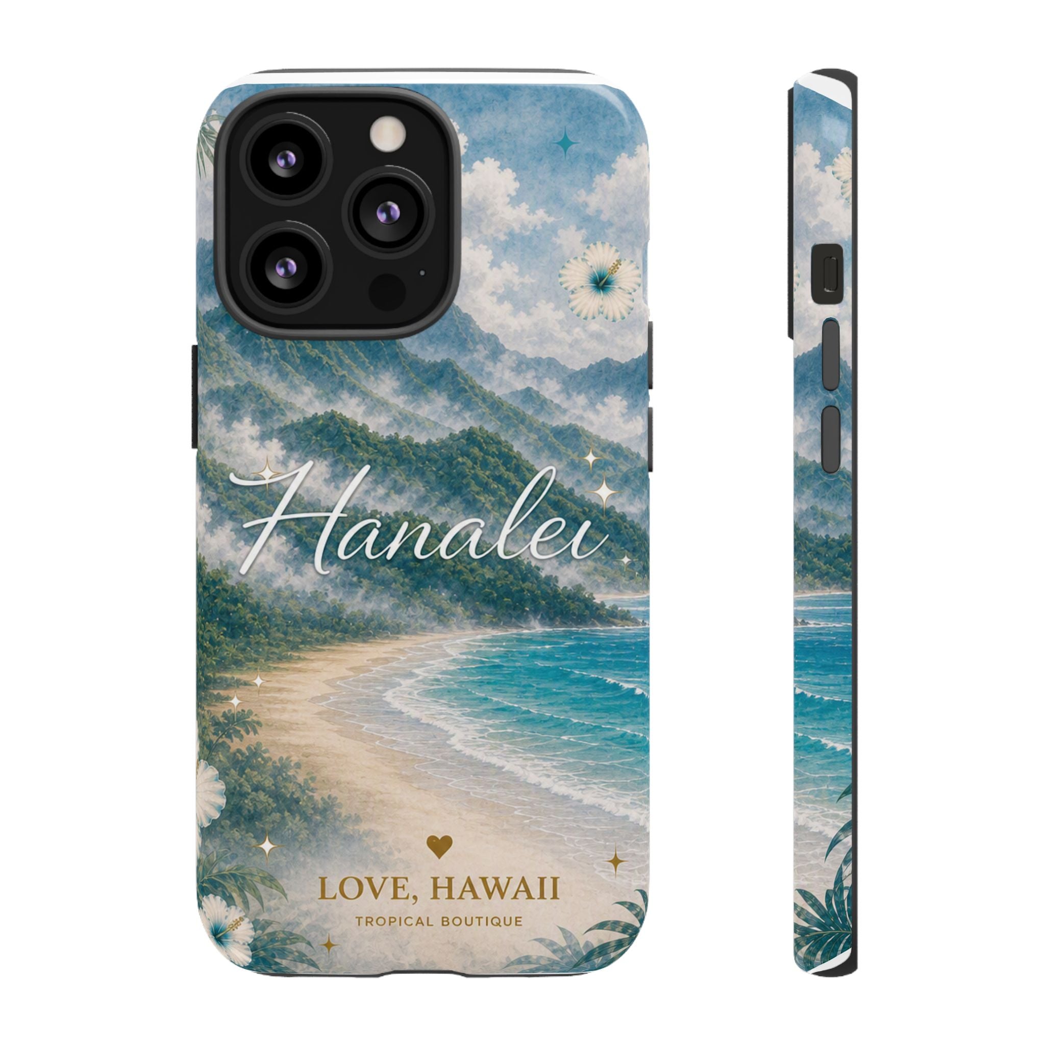 Hanalei Coastal Mist Hawaii Phone Case| Watercolor Tropical Art Tough Case, Love Hawaii Boutique Gift
